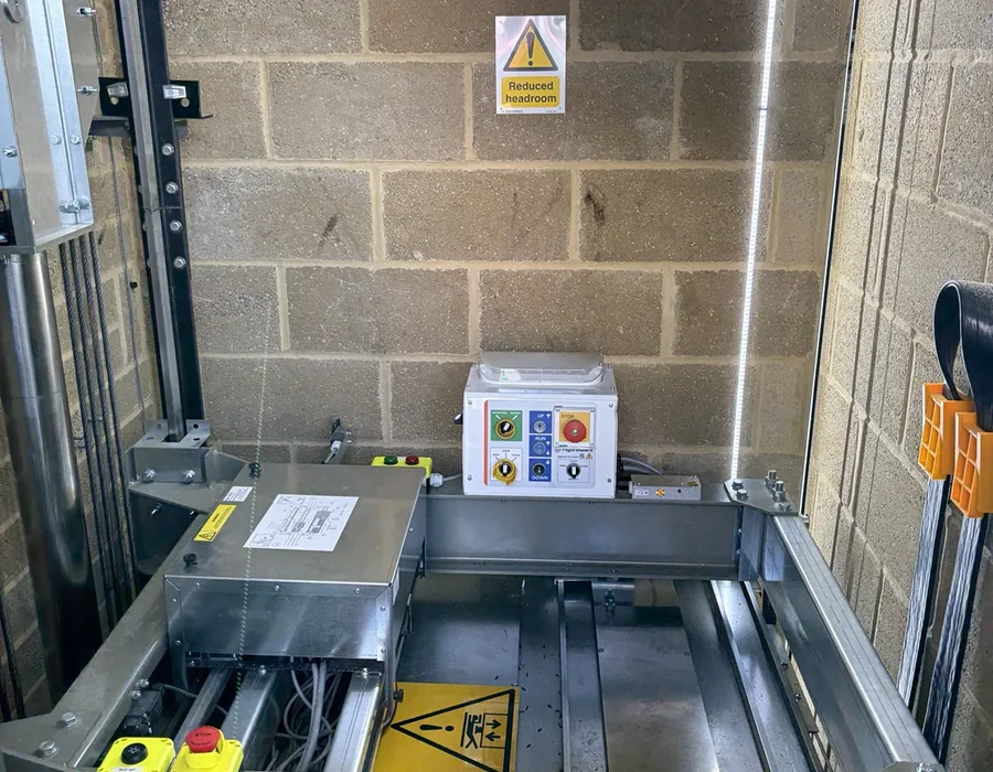 New lift car-top installation with safety and control equipment