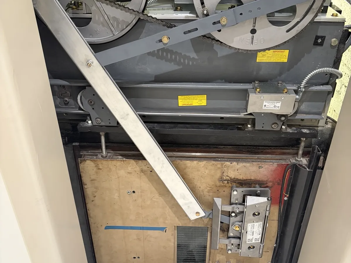 Lift door equipment repair work
