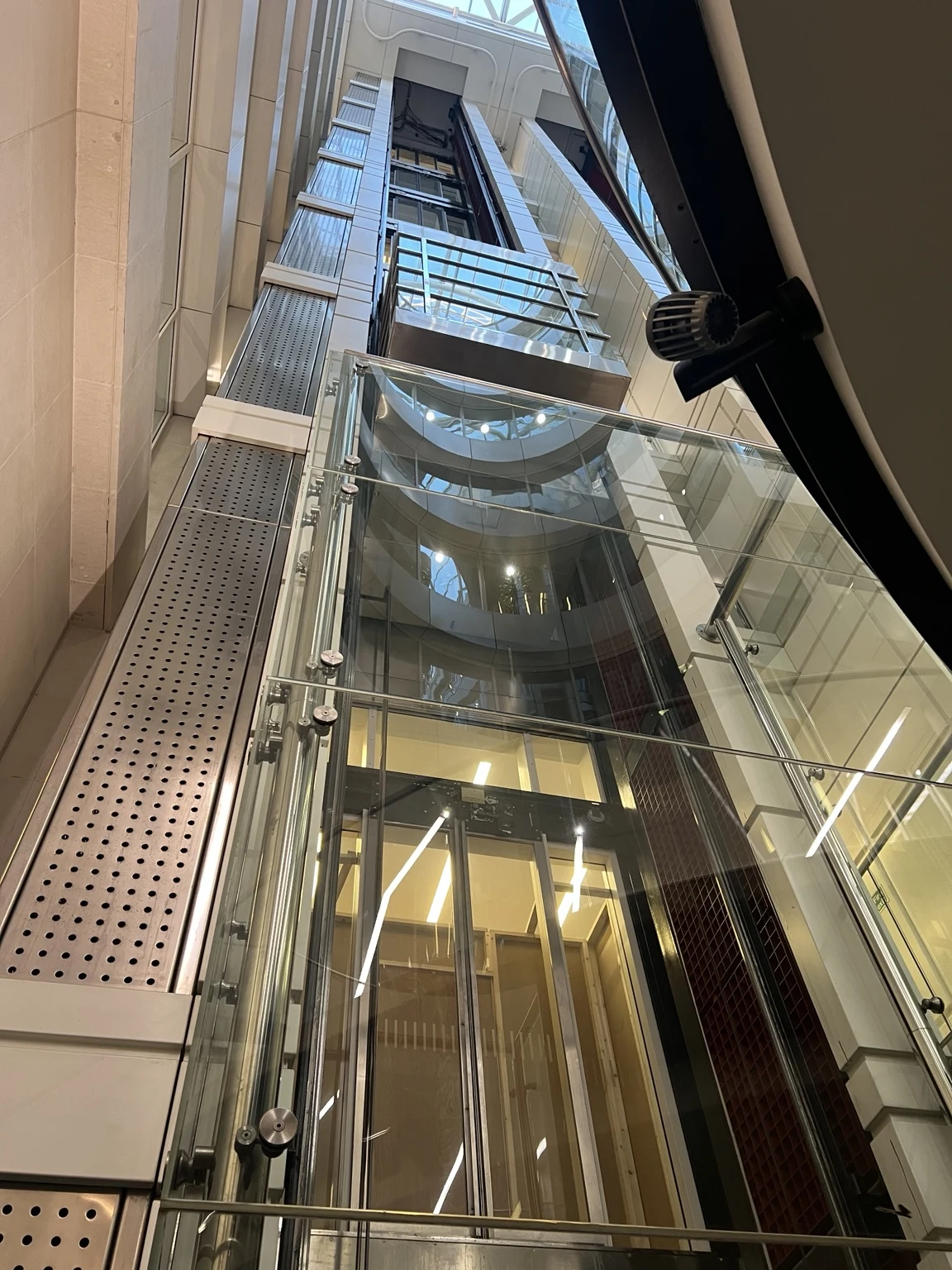 Glass passenger lift project supported by L M Lift Services